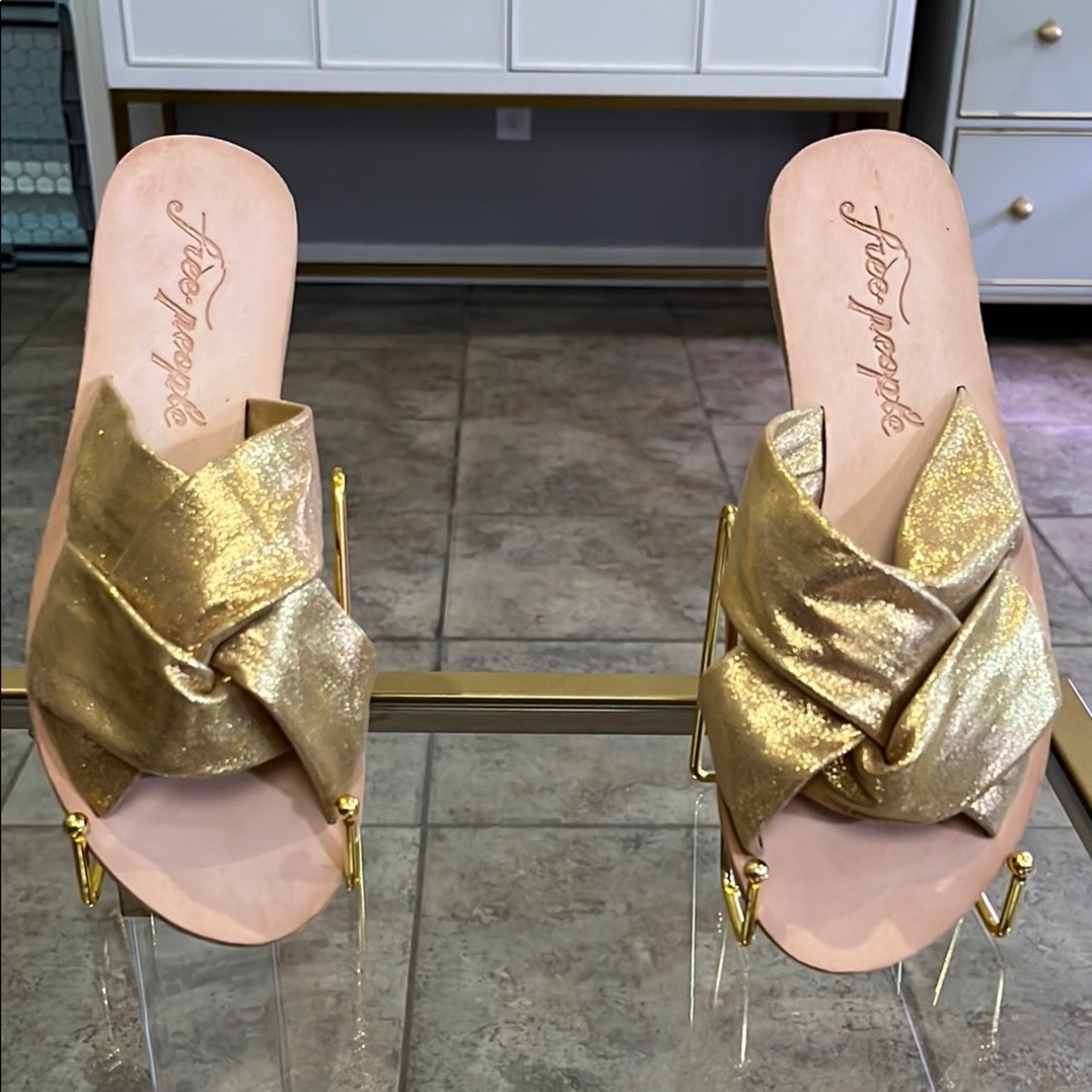 Free People Gold Women's Sandals